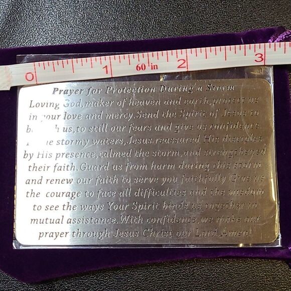 Prayer for Protection during a Storm, Metal keepsake. - Picture 2 of 2